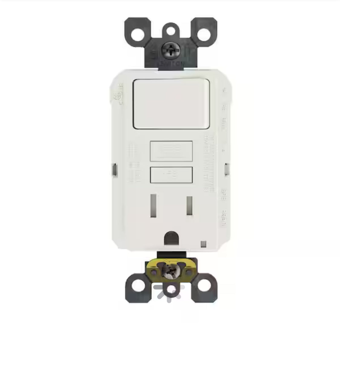 15 Amp 125-Volt Combo Self-Test Tamper-Resistant GFCI Outlet and Switch, White GFSW1-KW
