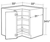 Richmond Verona White Plywood Shaker Ready to Assemble Corner Kitchen Cabinet w Lazy Suzan 33 in W x 21 in D x 34.5 in H