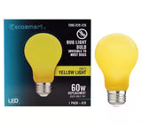 60-Watt Equivalent A19 Outdoor Bug Light Yellow LED Light Bulb (1-Pack)