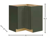 Avondale 36 in. W x 20 in. D x 34.5 in. H Ready to Assemble Plywood Shaker Lazy Susan Corner Cabinet in Fern Green