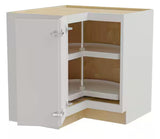 Richmond Verona White Plywood Shaker Ready to Assemble Corner Kitchen Cabinet w Lazy Suzan 33 in W x 21 in D x 34.5 in H