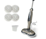 Steam and Scrub Corded Steam Mop for Hard Floor, Marble, tile and Stone in Brown with Swivel Steering