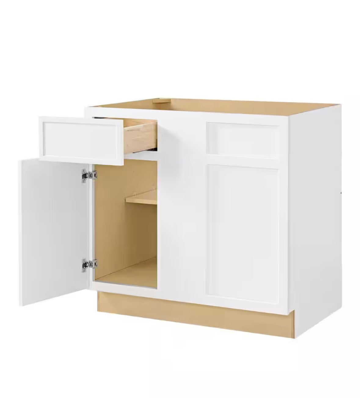 Leyton 36 in. Wx 24 in. Dx 34.5 in. H Ready to Assemble Plywood Slim Shaker Corner Blind Kitchen Cabinet in Alpine White