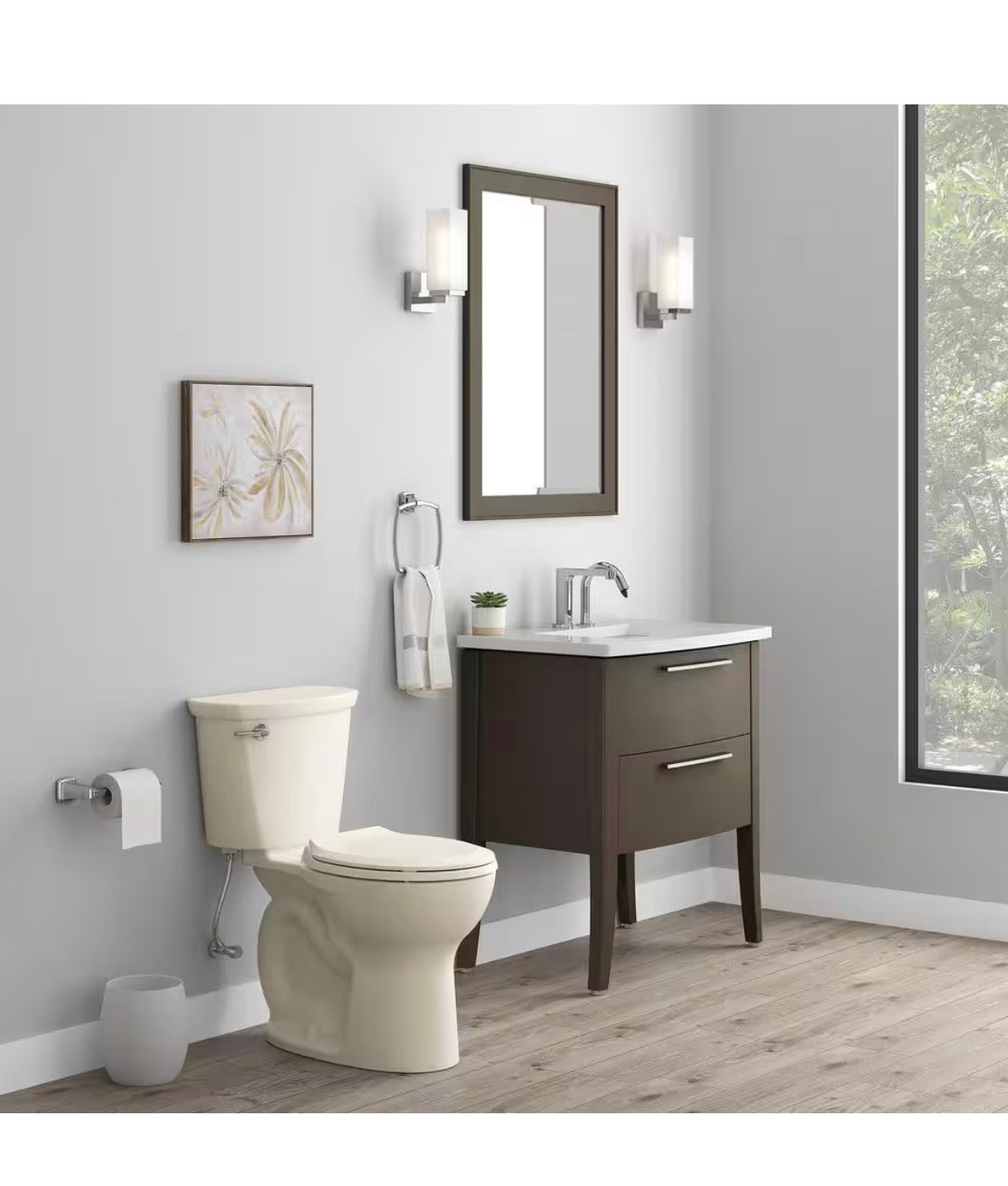 Cadet 12 in. Antimicrobial 2-Piece 1.28 GPF Single Flush Chair Height Round Toilet in Bone with Slow Close Seat