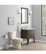 Cadet 12 in. Antimicrobial 2-Piece 1.28 GPF Single Flush Chair Height Round Toilet in Bone with Slow Close Seat