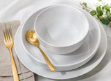 White Essential 12-Piece Classic Porcelain Dinnerware Set (Service for 4)