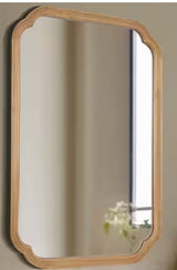 24 in. W x 36 in. H Medium Natural Pine Wood Wall Mirror - French Country