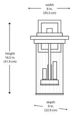 Northwood 16.5 in. 3-Light Black Outdoor Wall Light Fixture with Clear Glass