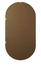 Timeless Home 36 in. W x 72 in. H x Modern Metal Framed Oval Brass Mirror