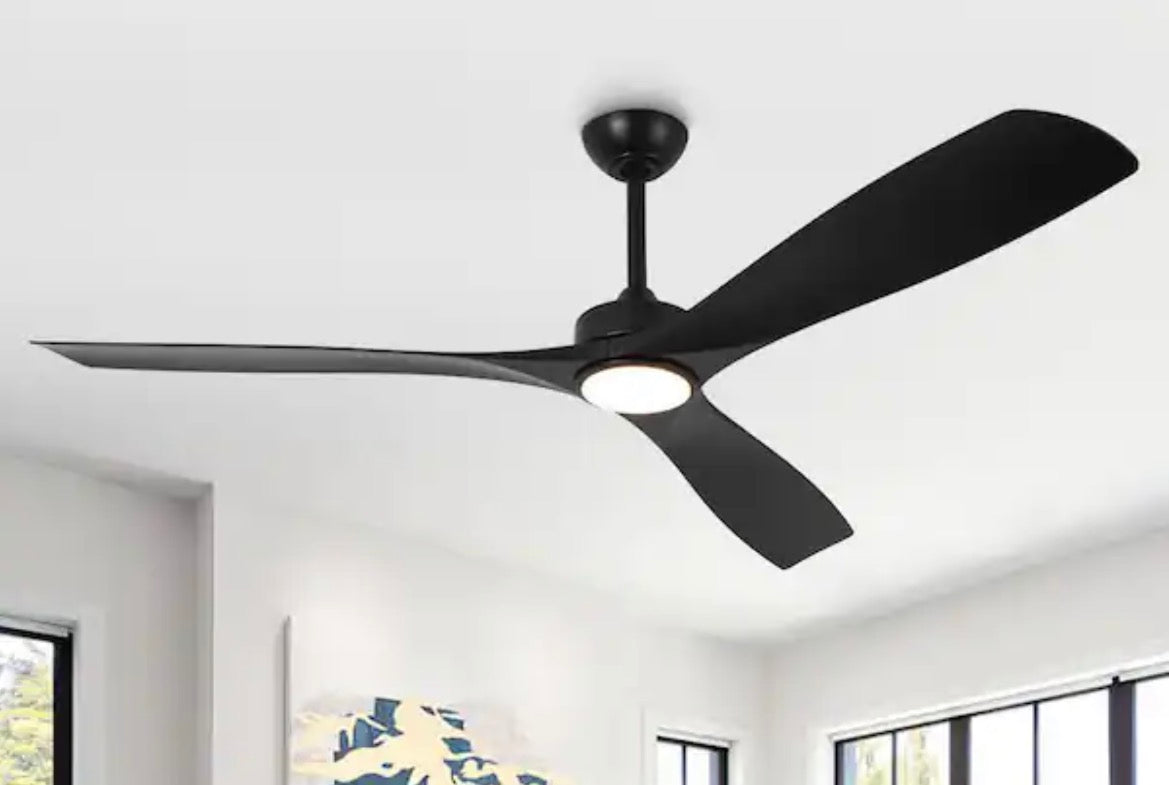 60 Inch Alexi DC Motor Modern Downrod Ceiling Fan with LED Light