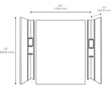 Ovation 32 in. x 60 in. x 72 in. 5-Piece Glue-Up Alcove Shower Wall Set in Silver Celestial