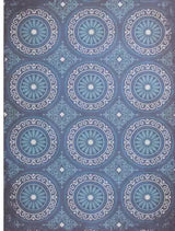 Quince Navy/Blue 5 x 7 Medallion Vinyl Area Rug