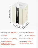99.99% Pure Hydrogen Inhalation Machine, 225ml/min Dual Port, Portable Hydrogen Oxygen Inhaler for Home & Travel