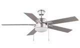 52 in. Corwin Indoor/Outdoor Silver LED Ceiling Fan with Light Kit