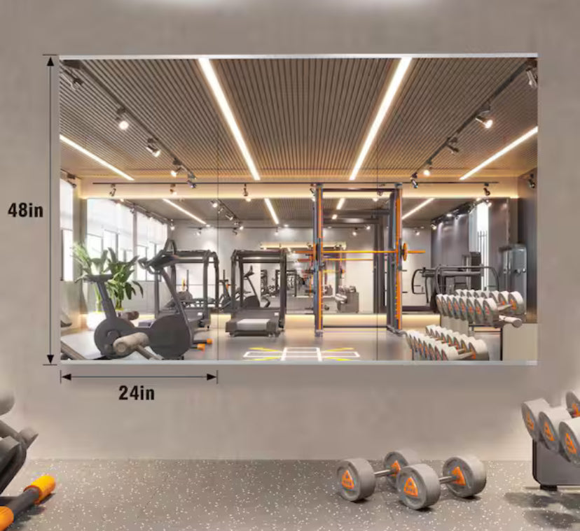 3-Pieces 24 in. W x 48 in. H Modern Rectangle Frameless Wall-Mounted Dance Mirror Garage Gym Mirror
