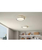 Flaxmere 12 in. Modern Brushed Nickel Selectable 3 CCT Integrated LED Flush Mount for Kitchens or Bedrooms (2-Pack)