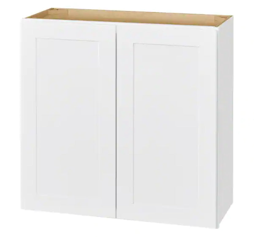 Avondale Shaker Alpine White Ready to Assemble Plywood 36 in Wall Kitchen Cabinet (36 in W x 30 in H x 12 in D)