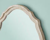 24 in. W x 29 in. H Medium French Country Oval Natural Wood Ornate Framed Mirror