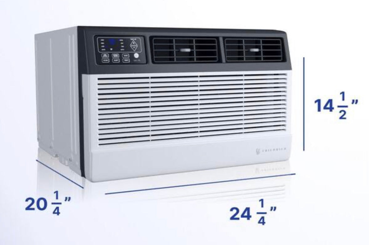 Uni-Fit 10,000 BTU (DOE) 230 Volts Wall Air Conditioner Heats and Cools 450 Sq. Ft. with Remote and Wi-Fi Enabled