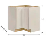 Avondale 32 in. W x 32 in. D x 34.5 in. H Ready to Assemble Plywood Shaker Lazy Susan Corner Cabinet in Antique White