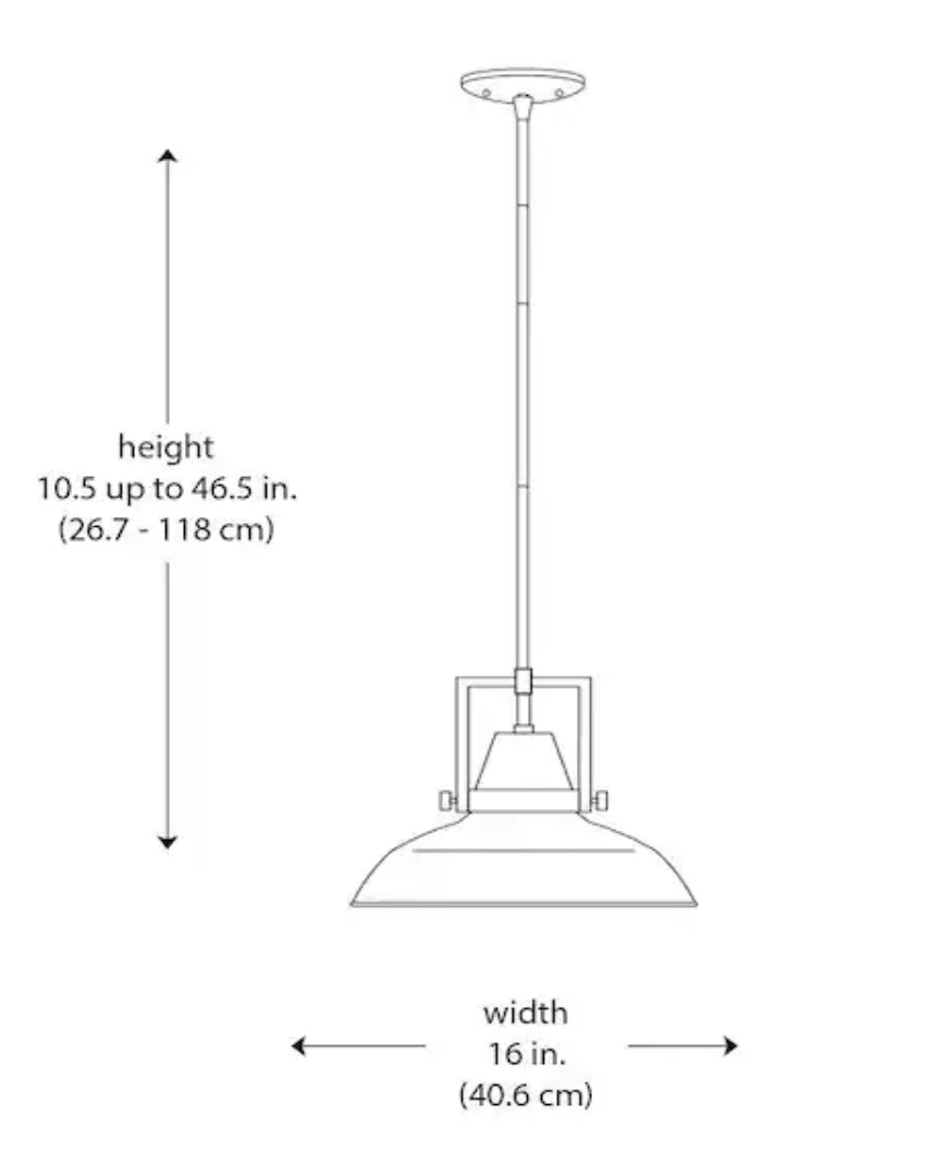 Wilhelm 12 in. 1-Light Black Industrial Farmhouse Semi-Flush Mount Ceiling Light Fixture with Metal Shade