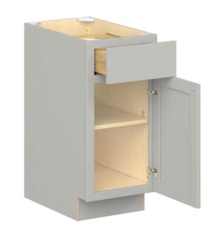 Emerson Whisper Gray Base 1 drawer with Right door Ready to Assemble Kitchen Cabinet (15 in. W x 34.5 in. H x 24 in. D)