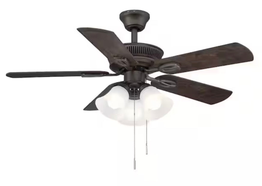 Glendale III 42 in. LED Indoor Oil Rubbed Bronze Ceiling Fan with Light and Pull Chains Included