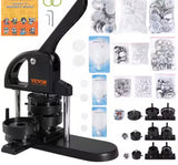 Button Maker Machine, 1/1.25/2.28 in. (25/32/58 mm) 3 in. 1 Pin Maker, Installation-Free Badge Punch Kit