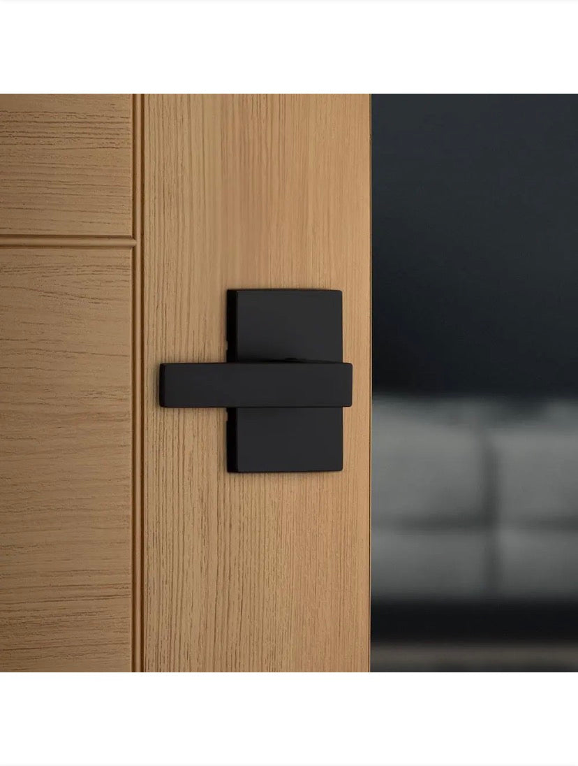 Singapore Matte Black Rectangular Straight Bed/Bath Door Handle