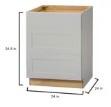 Avondale 24 in. W x 24 in. D x 34.5 in. H Ready to Assemble Plywood Shaker Drawer Base Kitchen Cabinet in Dove Gray