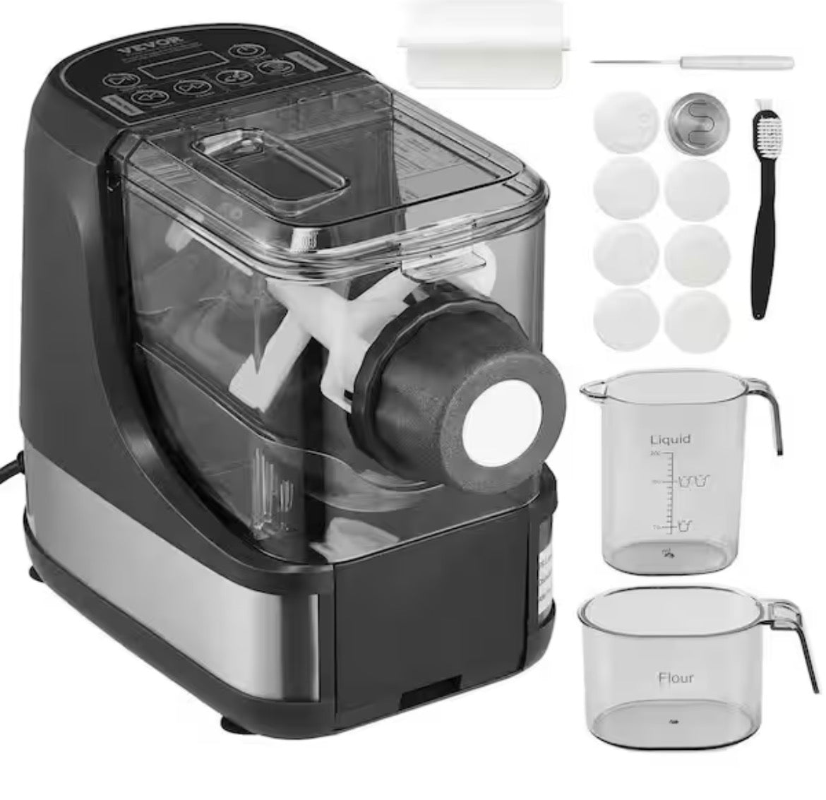 Electric Pasta Maker 150-Watt Automatic Noodle Maker Machine with 8 Pasta Shapes 4 Intelligent Modes 500g Flour Capacity