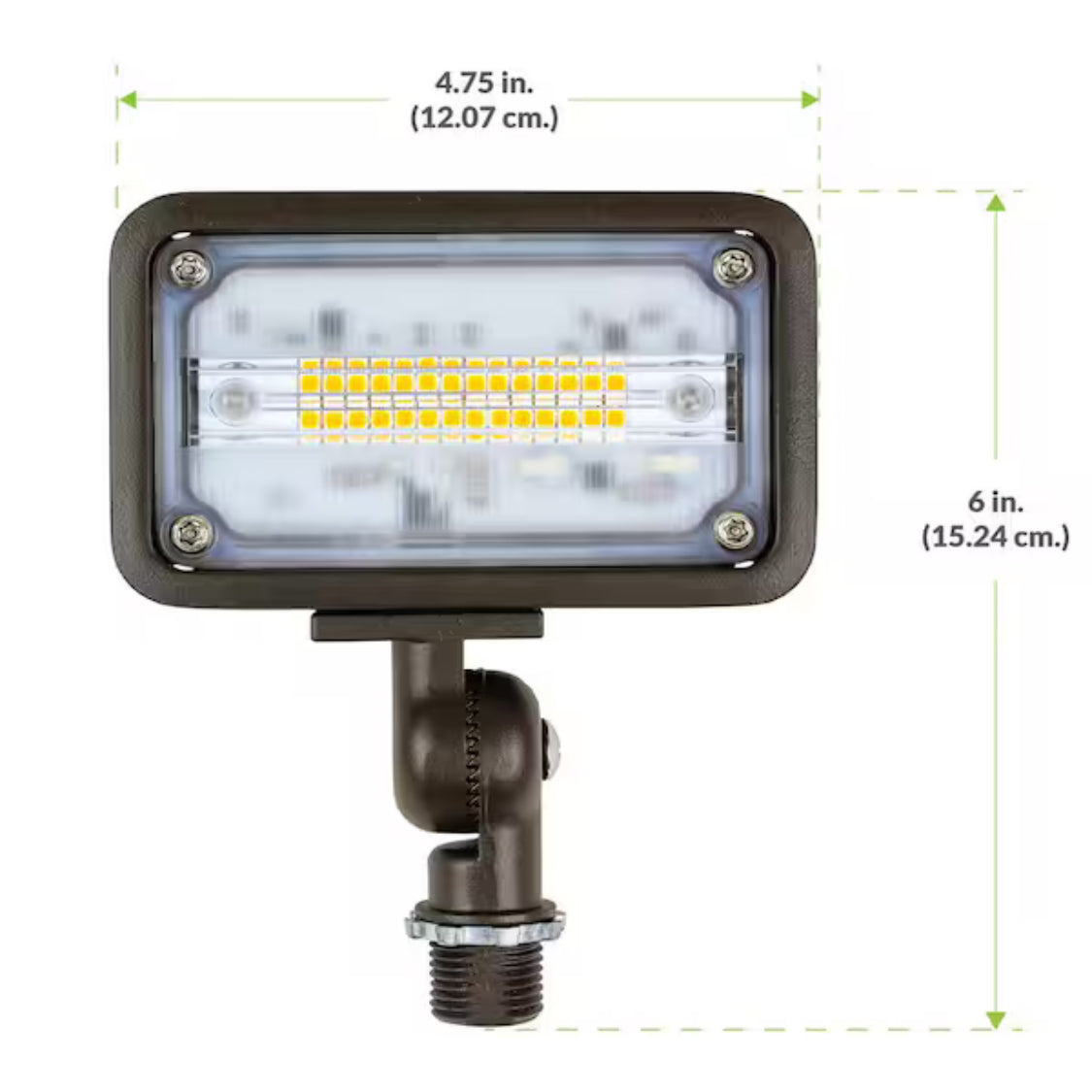 16W Bronze Integrated Outdoor LED Weatherproof Wall Wash Light and Adjustable Mounting Bracket for Landscape Lighting