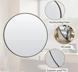 30 in. W x 30 in. H Round Aluminum Alloy Framed Black Wall Mirror
