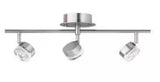 22.4 in. W x 5.8 in. H 3-Light Brushed Nickel Semi-Flushmount LED Fixed Track Lighting Kit with Glass Adjustable Shades