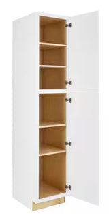 Avondale Shaker Alpine White Quick Assemble Plywood 18 in Pantry Kitchen Cabinet (18 in W x 84 in H x 24 in D)