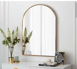 20 in. W x 30 in. H Arched Gold Aluminum Alloy Framed Wall Mirror Decorative Wall Mirror