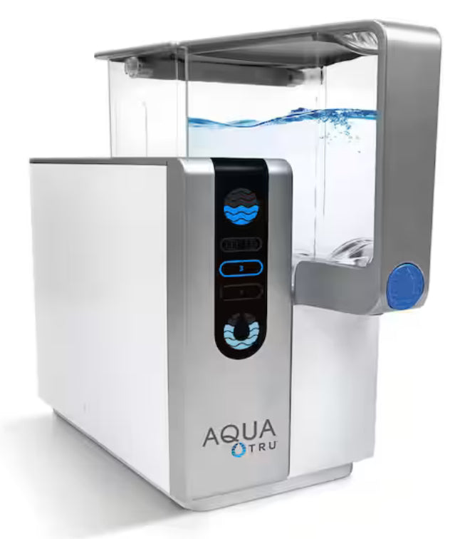 AquaTru Reverse Osmosis Counter Top Water Filtration System with BPA Free Clean Water Tank