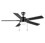 52 in. Corwin Indoor/Outdoor Matte Black LED Ceiling Fan with Light Kit