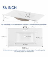 36 in. Single Sink Freestanding Black Bath Vanity with White Ceramic Top Unassembled