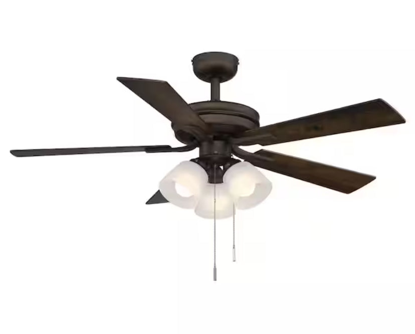 Sinclair II 44 in. Indoor Oil Rubbed Bronze LED Ceiling Fan with Light