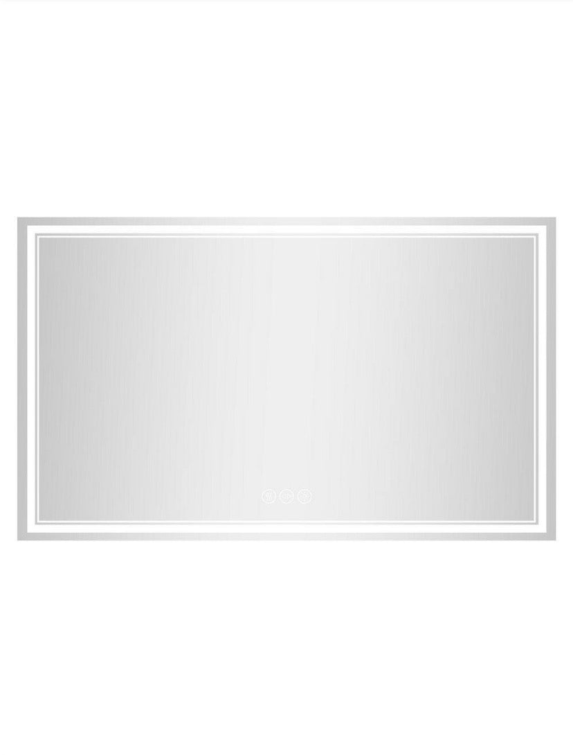 36 in. W x 60 in. H Rectangular Frameless LED Front Light Backlit Anti-Fog Wall Mirror Bathroom Vanity Mirror