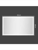 36 in. W x 60 in. H Rectangular Frameless LED Front Light Backlit Anti-Fog Wall Mirror Bathroom Vanity Mirror