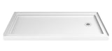 SlimLine 60 in. x 32 in. Single Threshold Shower Pan Base in White with Right Hand Drain