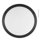 Flaxmere 14 in. Modern Matte Black Selectable CCT Integrated LED Flush Mount for Kitchens