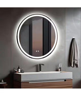 24 in. W x 24 in. H Round LED Anti-Fog Frameless Wall Mirror Bathroom Vanity Mirror With Front Light And Backlight