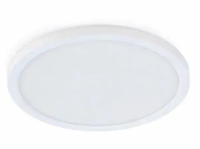 10.5-Watt Integrated LED Flush Mount 7.5 in. White Round Dimmable Flat Panel Ceiling with Color Change 5CCT