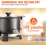5 L Wax Melter for Candle Making, Large Electric Wax Melting Pot Easy Pour Spout 4-level Temperature Control, Easy Clean