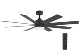 Celene 62 in. LED Indoor/Outdoor Matte Black Ceiling Fan with Light and Remote Control with Color Changing Technology