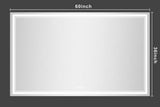 36 in. W x 60 in. H Rectangular Frameless Anti-Fog LED Front Light Backlit Wall Mirror Bathroom Vanity Mirror