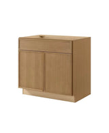 Leyton 36 in. W x 24 in. D x 34.5 in. H Ready to Assemble Plywood Slim Shaker Base Kitchen Cabinet in White Oak